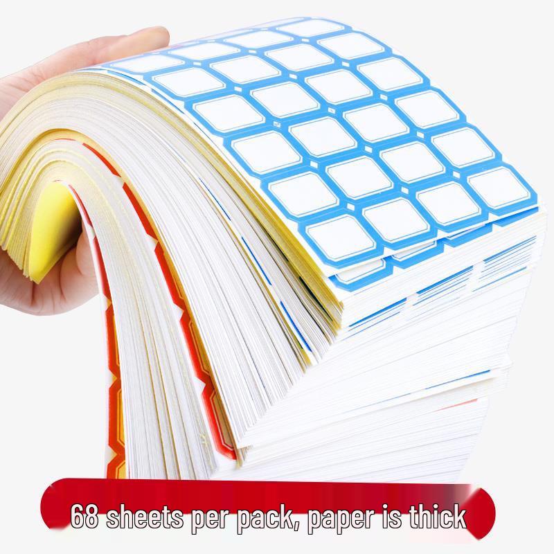 Självhäftande kontoretiketter - 68 ark för handskrivna namnetiketter och prisklassificering