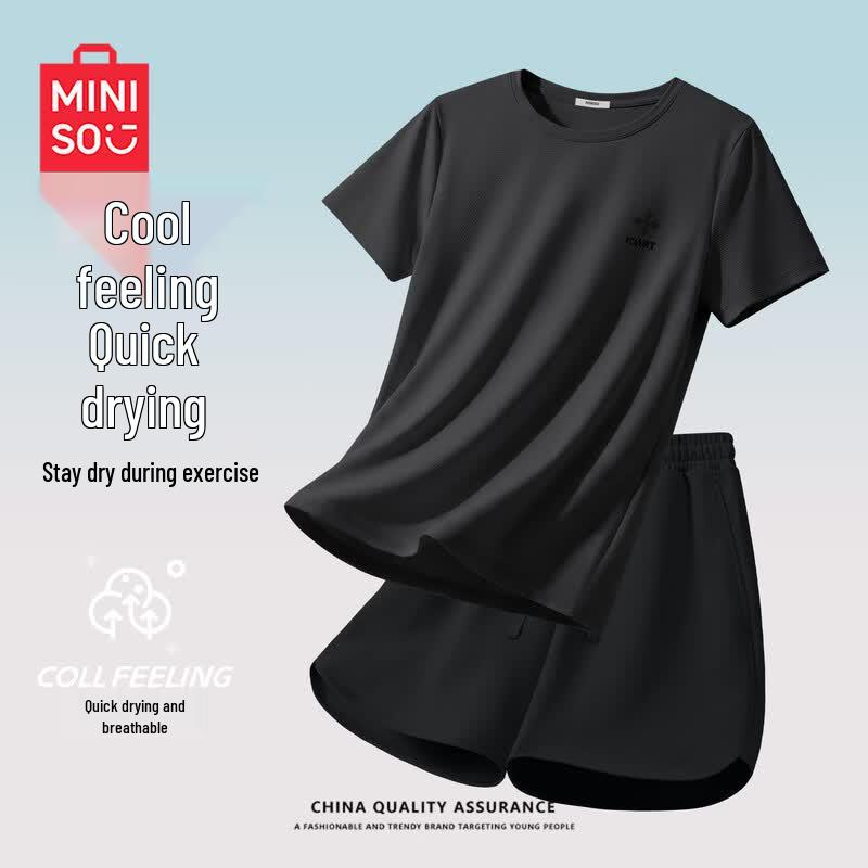 MINISO Women's Quick-Dry T-Shirt & Shorts Sportswear Set