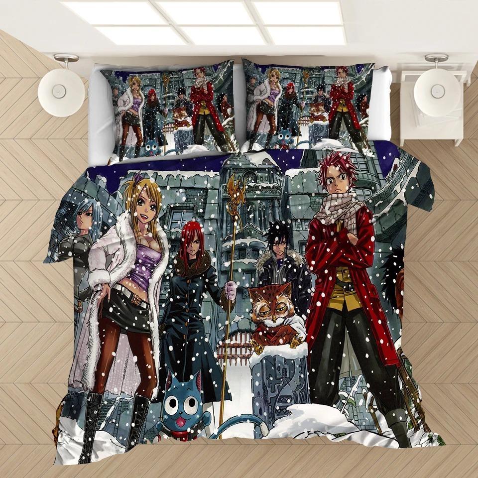Comforter Fairy Tail Bedding Set 3D S Japan Anime Comforter Bedding Sets Fairy Tail Bedclothes (No Sheet) Ayr