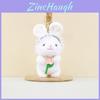 Adorable Plush Bunny Keychain With Flowers Soft Short Velvet Fur Cute Design