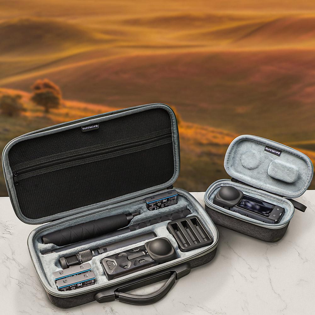 For Insta360 X4 Large Tote Case with Handle & Pocket Hard Shell Bag Travel Case Carry Case Fits Invisible Selfie Stick Batteries