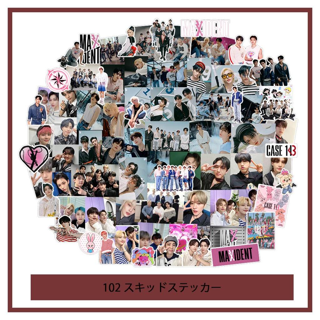 Stray Kids Lucky Bag Set 102 Pieces Cartoon Stickers Lomo Card Photo Keychain Card Holder Lucky Bag Popular Korean Goods Lucky Bag Goods Set