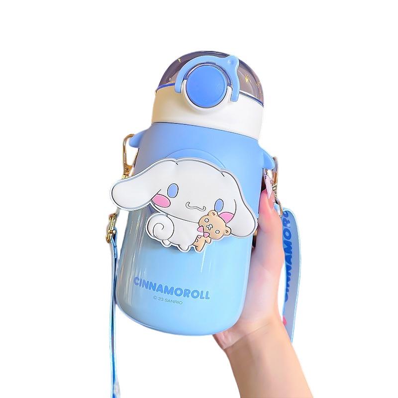 High-quality Cartoon Style Insulated Cup For Girls 570ml With Shoulder Strap And Lock Button