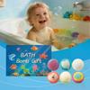 6 Pack Ocean Themed Kids Bath Bombs Gift Set, Rich Bubbles Bath Bombs with Surprise Inside, Easter Basket Stuffer for Boys Girls, Kid Safe Bubble Bath