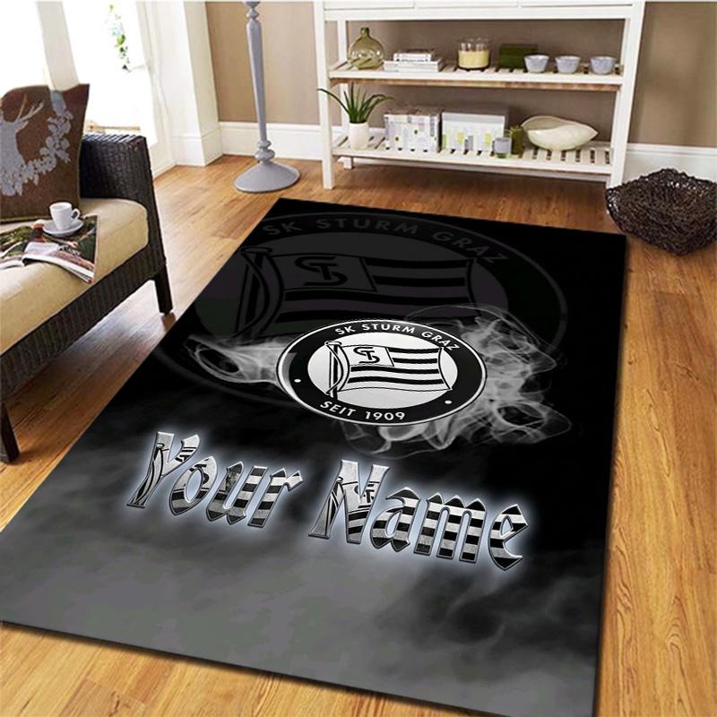 Sk Sturm Graz Crest Custom Name Carpet Rug For Living Room Bedroom Home Sofa Decoration Kids Play Nonslip Floor Mat