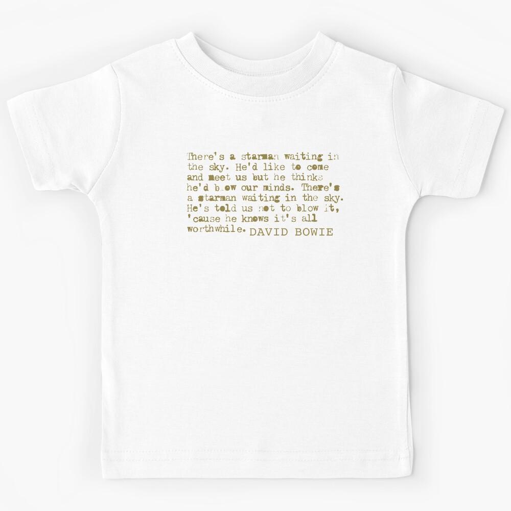 80s music lyrics art / starman / gold Kids T-Shirt 110