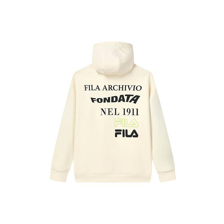 Fila Letter Logo Sports Hoodie Men Hoodies White F11M219211FIV