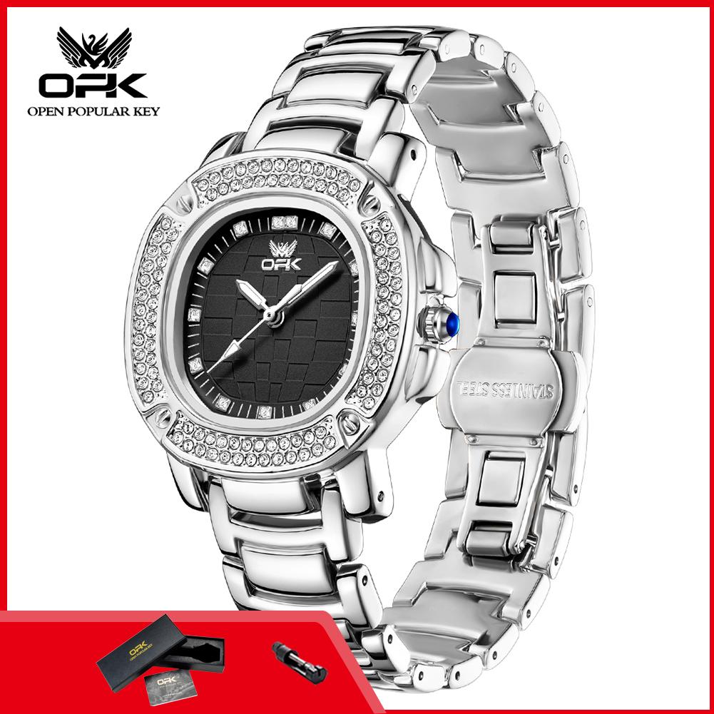 OPK 6084 Woman Watch Elegant Luxury Diamond Bezel Original Quartz Ladies Watch Fashion Waterproof Elegant Wrist Watch For Women