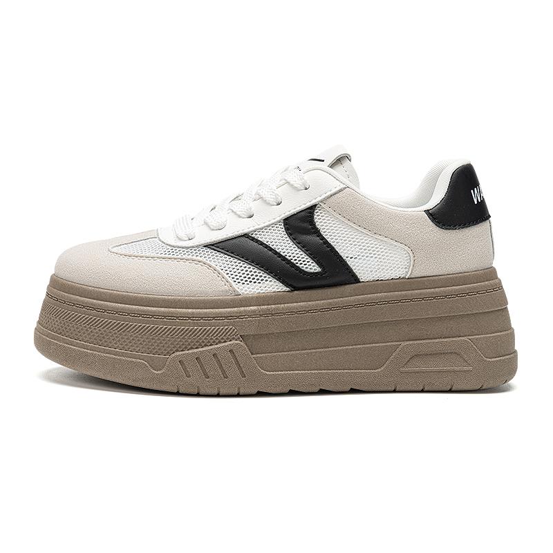 Warrior Spring Summer New Mesh Training Shoes Thin Thick Sole Increased Height Wear Resistant Breathable Non Slip Low Top Skate Shoes WXY(S)-6139