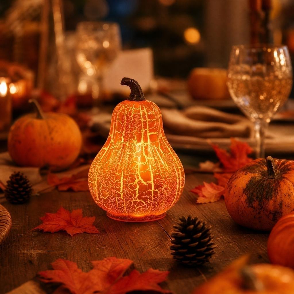 Halloween Glowing Pumpkin Lamp Decoration, Pumpkin Shaped Light for Festive Home Decor
