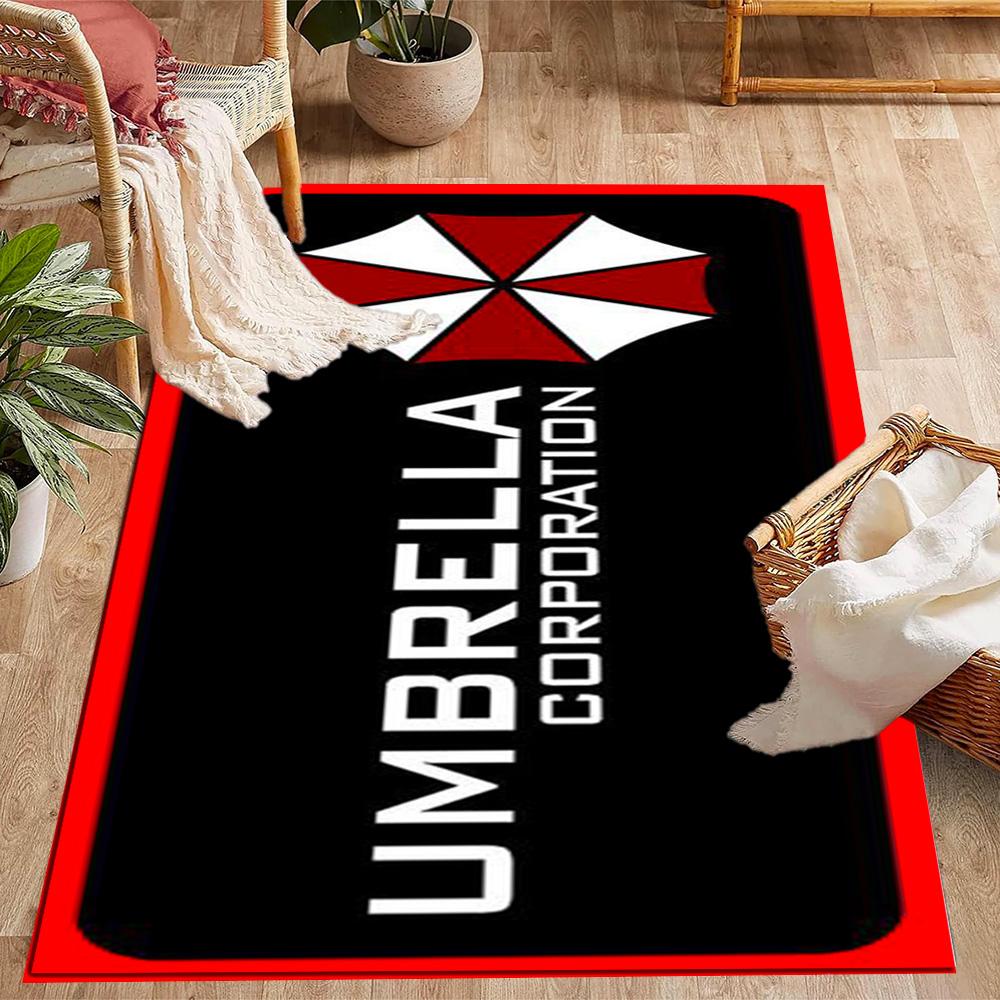 Tappeti Antiscivolo a Tema Logo Umbrella Corporation - Decorazioni per la Casa in Poliestere, Adatti per Camere da Letto, Soggiorni, Ingressi, Studi e Decorazioni