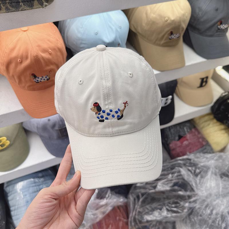 New Cartoon Puppy Baseball Cap for Women Korean Style Student Showing Face with Little Duckball Cap Trendy Hat