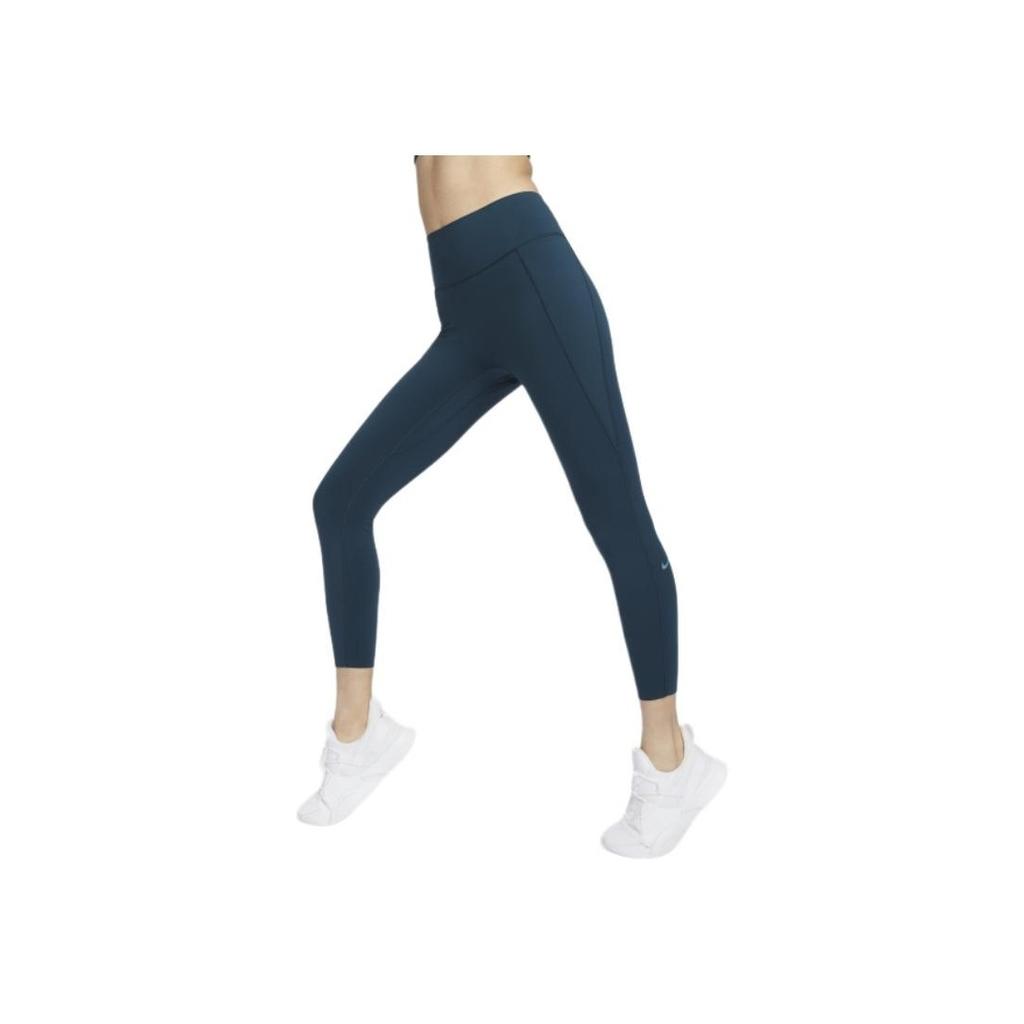 Nike Universal Dri-Fit High Waist Comfortable Solid Color Sports Long Pants Women Bottoms Deep-Sea-Blue Coal-Black Cracked-Blue HQ6814-478