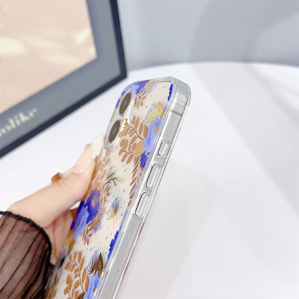 16E Blommigt Mobilskal Gäller För IPhone16 Anti-fall Kylning 15 Promax Skyddsskal Apple Plus Skal
