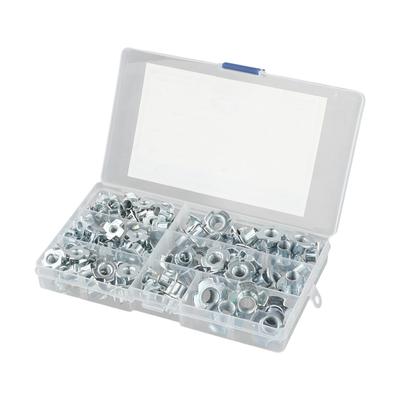 Tee Nut Set with 105 Pieces of Sturdy Zinc Plated Steel; Great for Household Repairs and Office Equipment Assembly Needs
