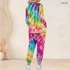 Women Plus Size Colorful Printed V Neck Long Sleeve Nurse Scrub Set With Pockets Top And Long Pants