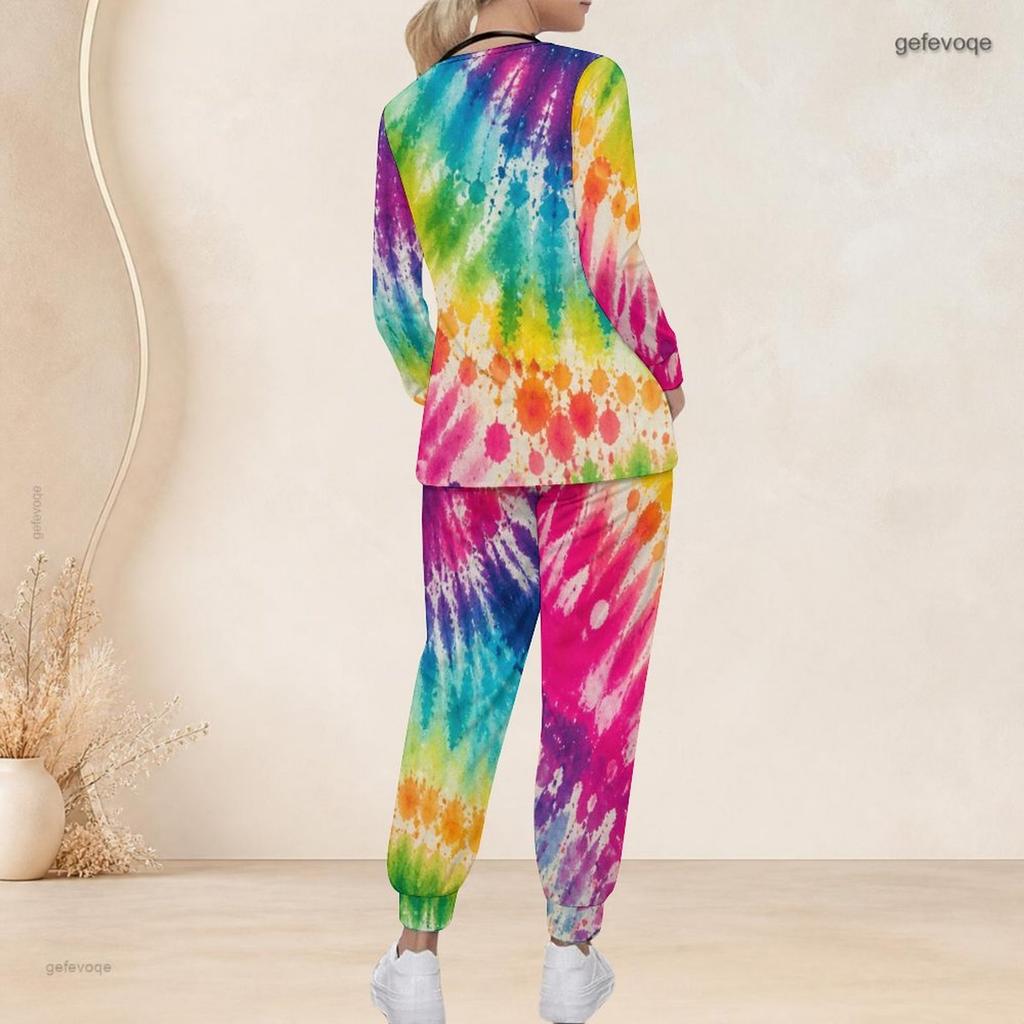 Women Plus Size Colorful Printed V Neck Long Sleeve Nurse Scrub Set With Pockets Top And Long Pants