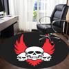 1pc Skull Flames Office Round Area Rug, Under Office Chairs Bedroom Living Room Home Decor, Room Deco, Available In Various Sizes