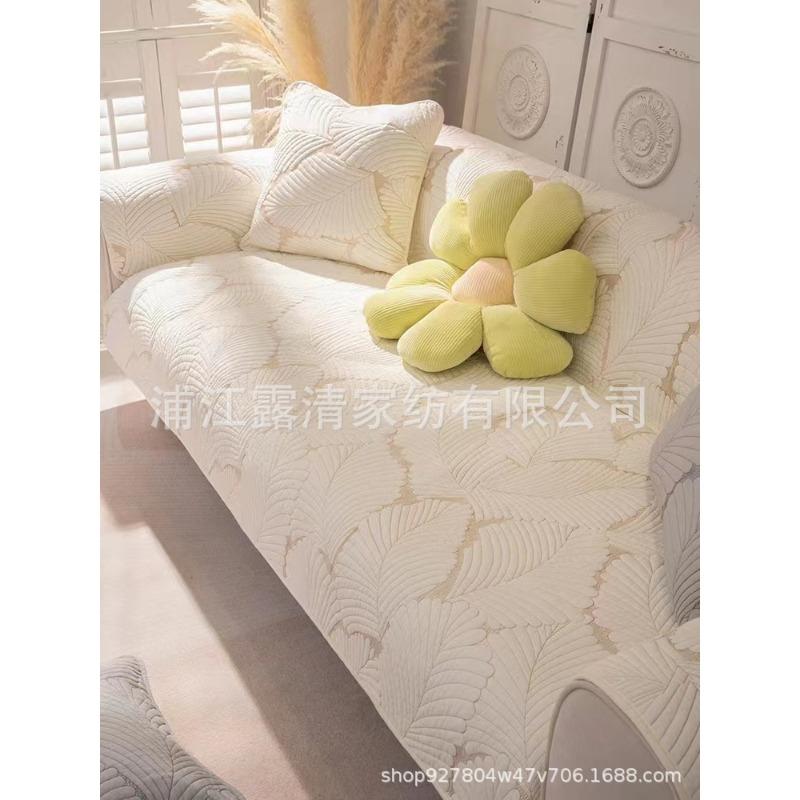 Four Seasons Universal Sofa Cushion Pure Cotton Fabric Cushion Cotton Nordic Simple Modern Non-Slip Solid Wood Sofa Cover Slipcover
