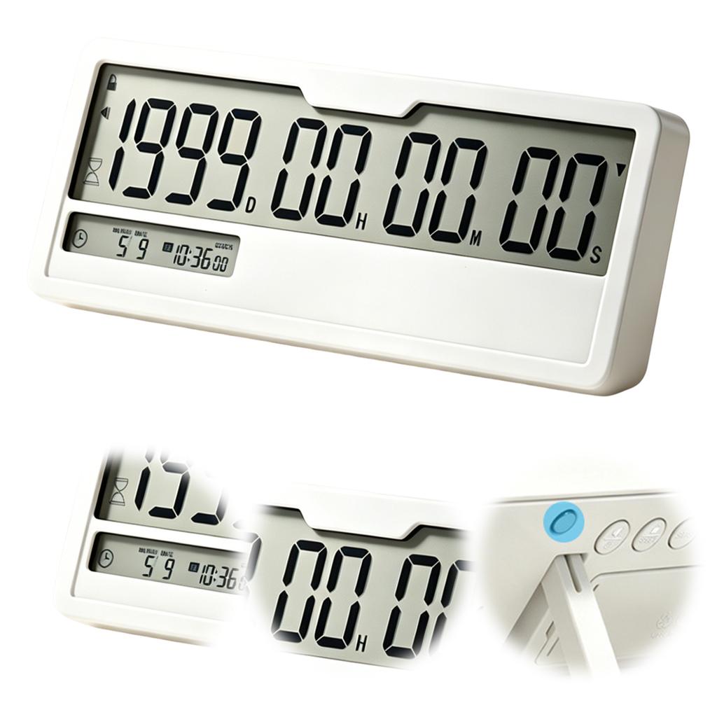 Day Countdown Electronic Timer with Stand Calendar Timer Reminder Large Screen Slim Digital Alarm Clock for Lab School Office