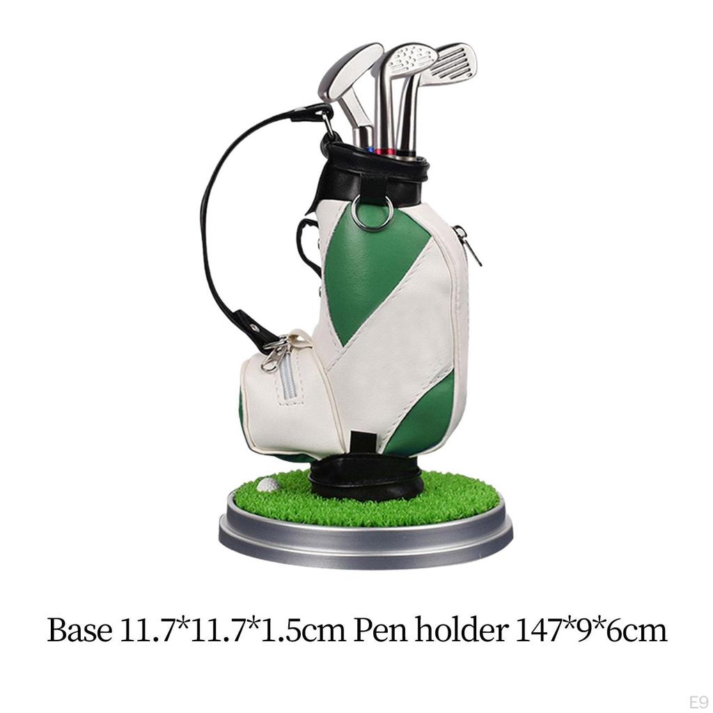 Golf Club Pen Holder Set with 3 Pens - Office Desk Decor