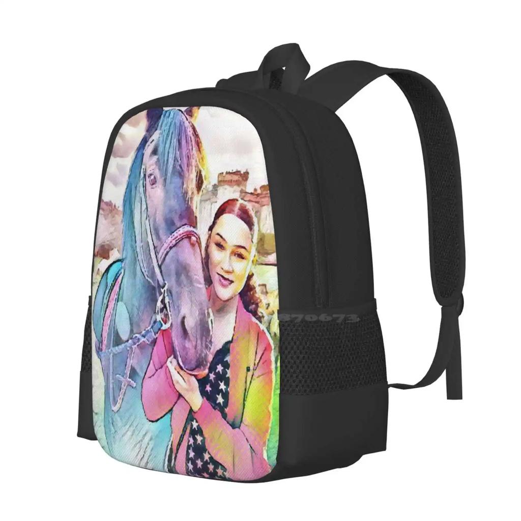 Zoe And Raven Free Rein Pattern Design Bagpack School Bags Zoe And Raven Free Rein Zoe Meets Raven Netflix Futures Series You