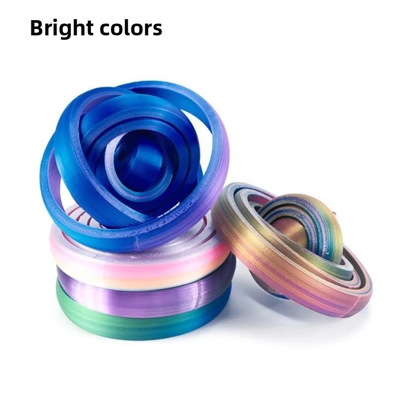 3D Printed 7-Ring Fidget Spinner Universal Gyro Gravity Rotating Anxiety Relief Office Decompression Sensory Toy for Party Gifts