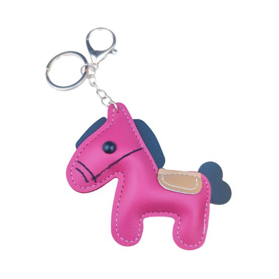 Yousheng Keychain Pendant Synthetic Leather Horse Charm Keyring with Rope Vibrant Colors Key Holder Bag Accessory