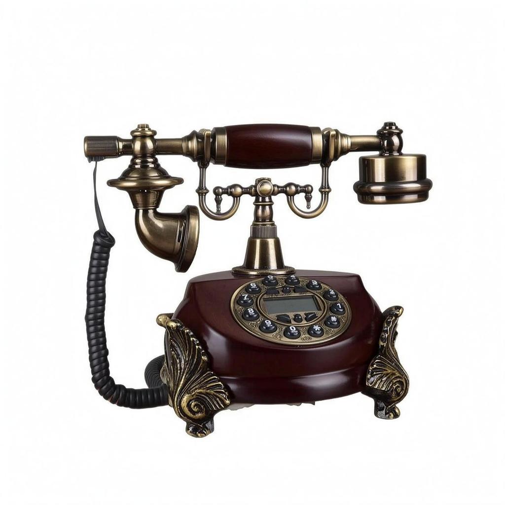 Antique-Style Corded Telephone Coiled Cord Vintage Landline
