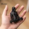 Compact Gym Sculpture 3D Printed Muscle Man Figurine with Dumbbells, Mini Desk Decor for Home Office Lightweight Workout Shelf, Matte Black