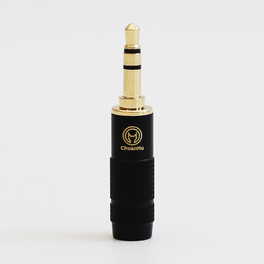 [Kawaki] DIY Audio Plug 3.5mm 3-pole Stereo Gold-plated Terminals Metal Shell Cable Making AUXHeadphone Compatible [P188] 8 Pieces