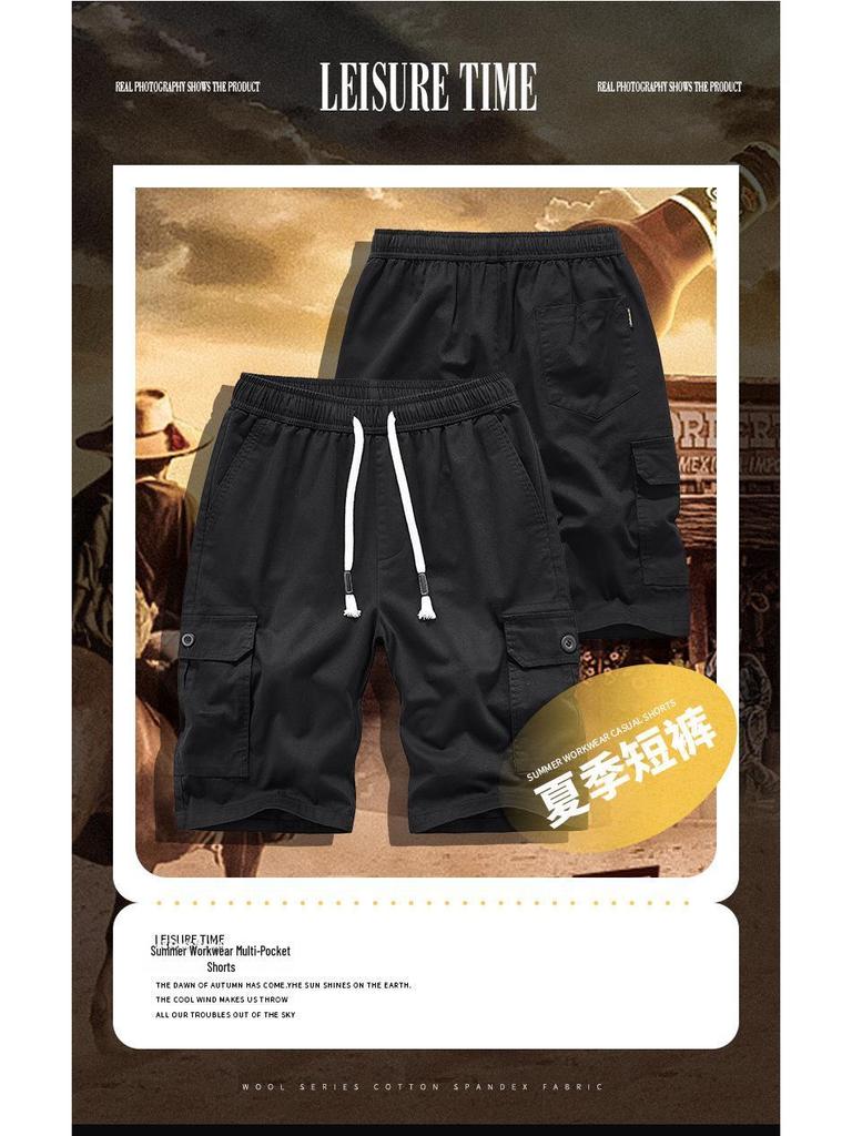 Men's Large Cotton Casual Work Shorts - European & American Summer Style