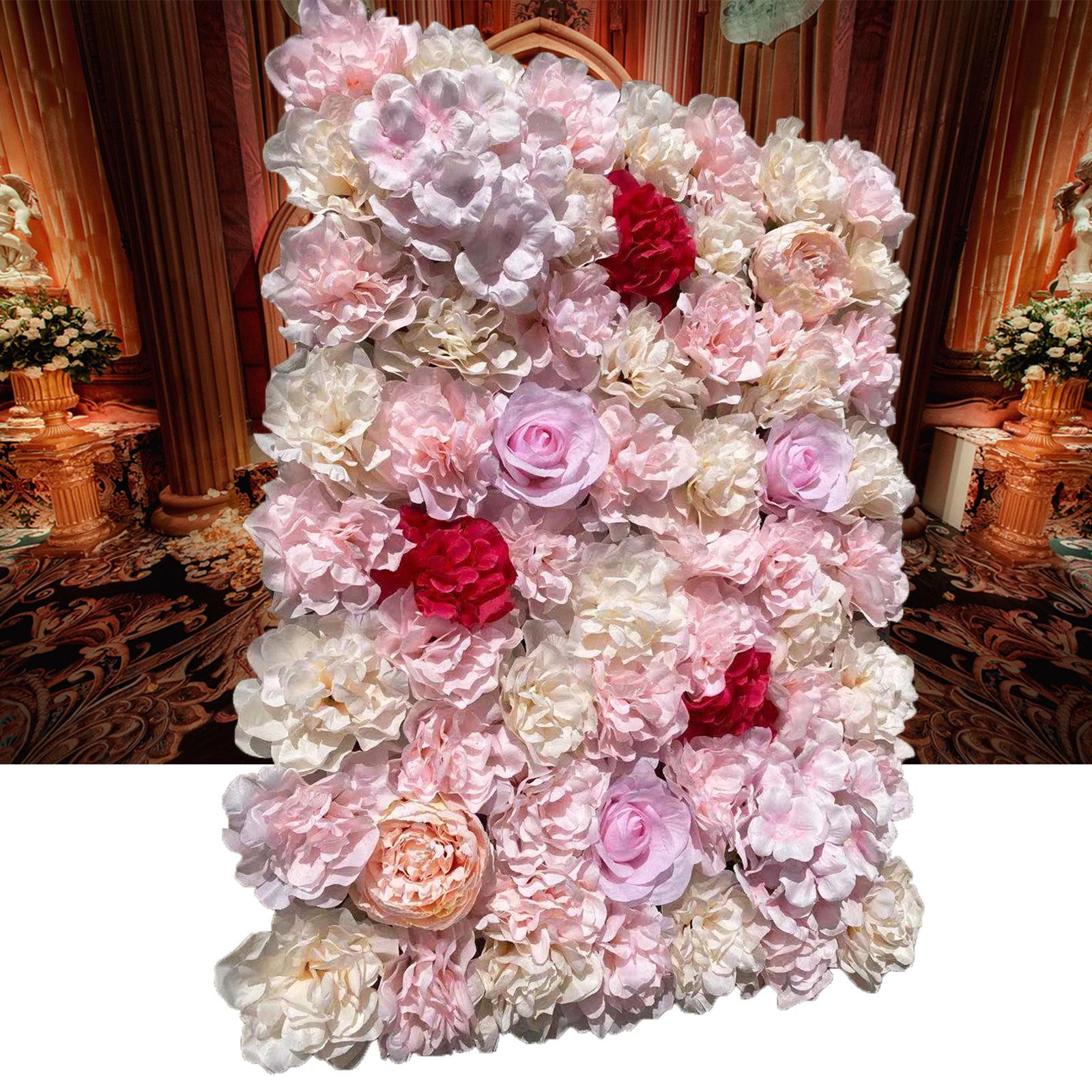 

20 Pack Artificial Flower Wall Panels 40x60cm Handmade Floral Backdrop for Wedding Party Event Photo Booth Background Decor розовый