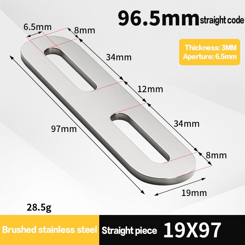 1ks Nerezový pravoúhlý držák Černý/Stříbrný Zesílený 180stupňový Plochý Pevný Držák Konektor Nábytkový Držák