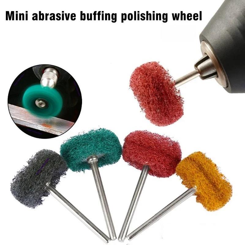 100pcs/pack Wool Polishing Head Grinding Abrasive Disc Mini Drill Abrasive Brush 2.35/3mm Shank for Dremel Rotary Hand Tools