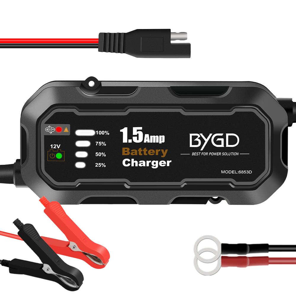 

1.5A 12V Зарядные устройства для свинцово-кислотных аккумуляторов Выходные зажимы/кольца Адаптер Кабель-удлинитель Зарядные устройства для автомобильных и мотоциклетных аккумуляторов US чёрный