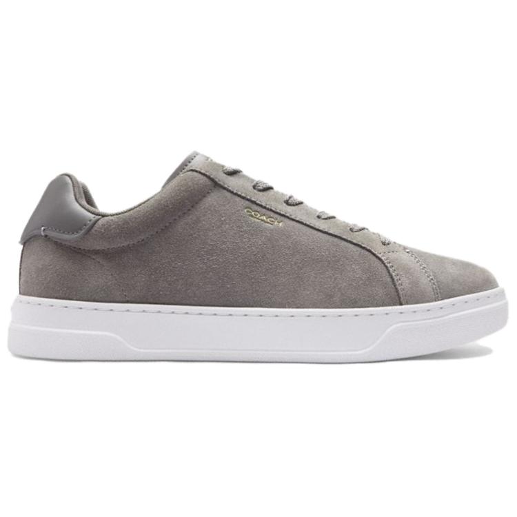 Coach Highline Leather Round Toe Lace-Up Low-Top Sneakers Men Sneakers Gray CW754-CHR