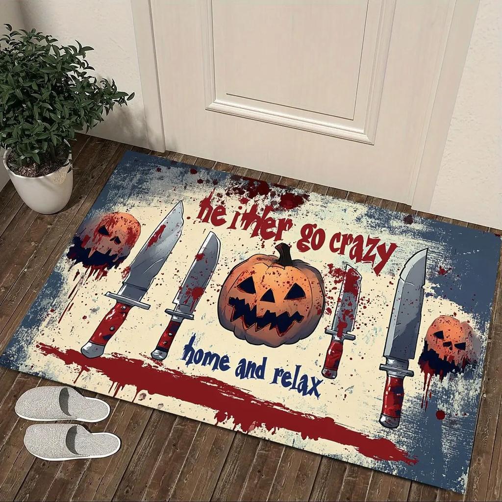 1Pc Horror Night Doormat Creative Doormat Photos Props Home Door Decoration Front Door Welcome Mat Living Room Bedroom Carpet