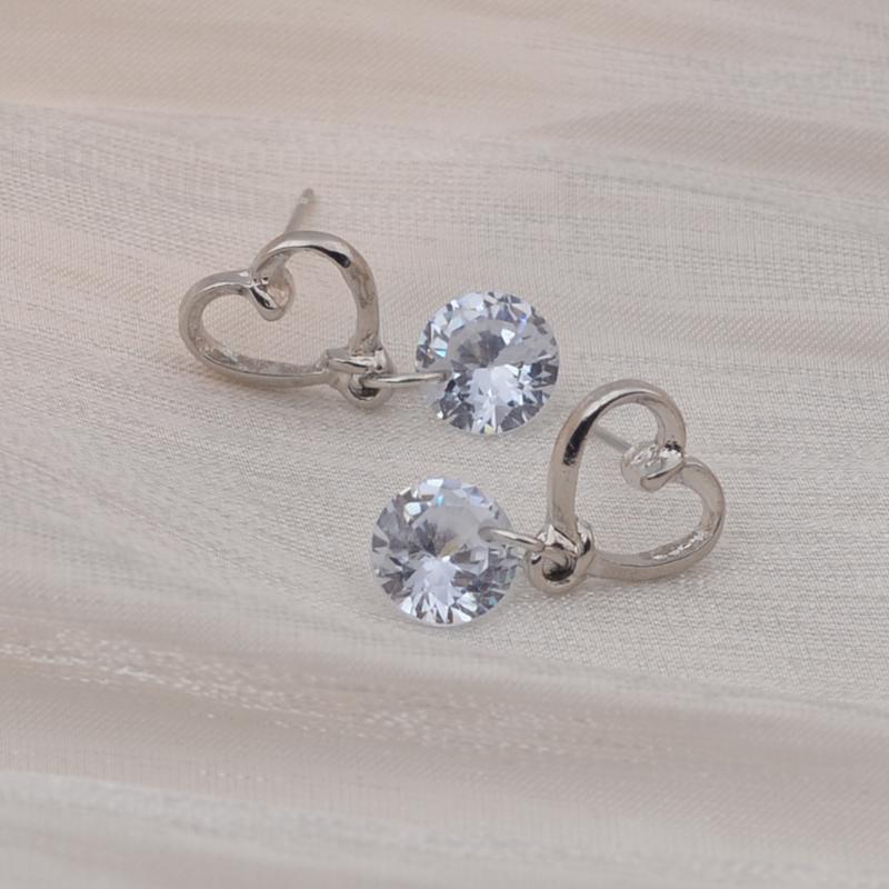 3D Round Rhinestones Drop Earrings for Women Golden Silver Color Hollow Out Metal Dangle Earrings Party Sweet Fashion Jewelry