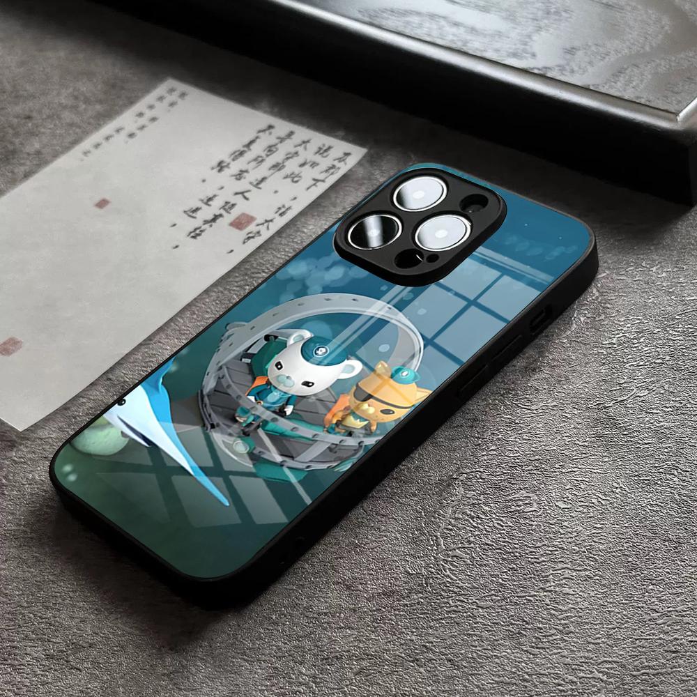 

Чехол для телефона для iPhone 17 Pro Max 14 Pro 15 12 11 13 Mini X XR XS 16 Plus SE Стеклянная крышка Аниме Октонавты iPhoneXS Max