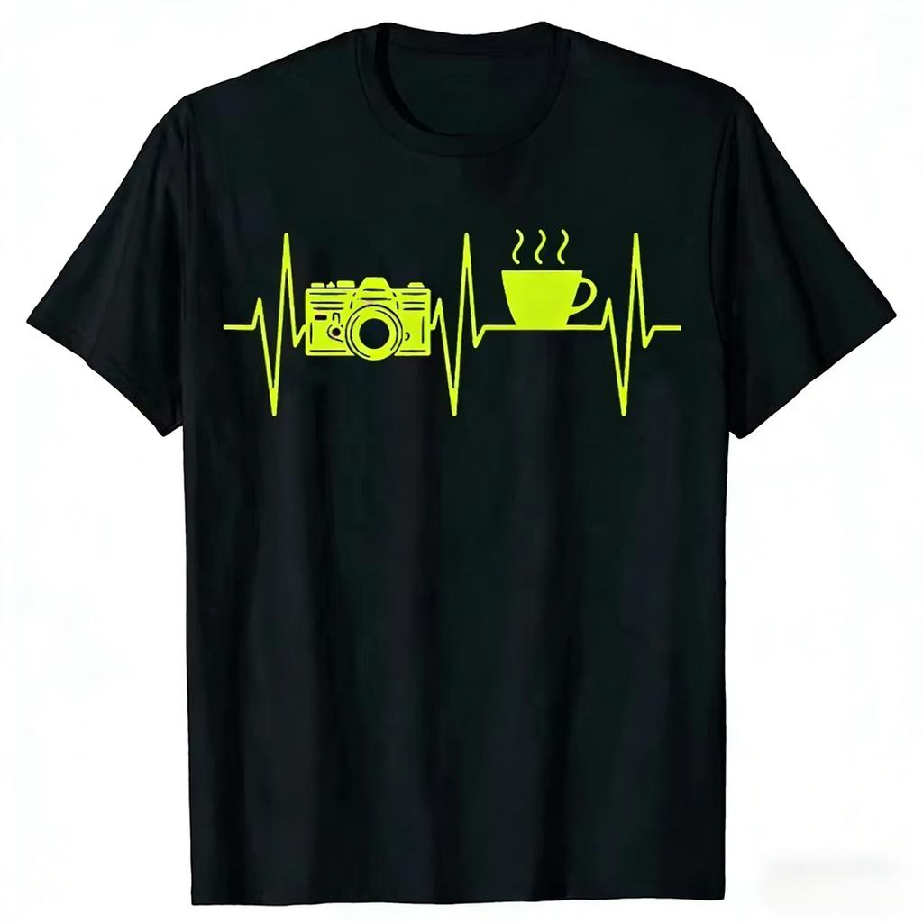 Photographer Funny Coffee Lover Camera Photography T Shirts Summer Graphic Cotton Streetwear Birthday Gifts Tshirt Men
