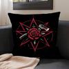 4 Pcs Black & Red Rose Case Plush Fabric Soft Pillowcase Double Sided Print Cushion Cover Household Gifts