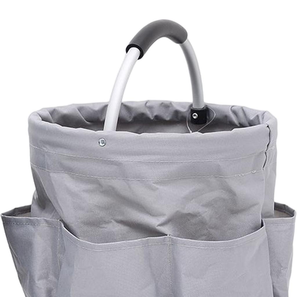 Collapsible Large Capacity Picnic Basket Oxford Fabric Travel Outdoor Camping Basket with Handle Dark Grey