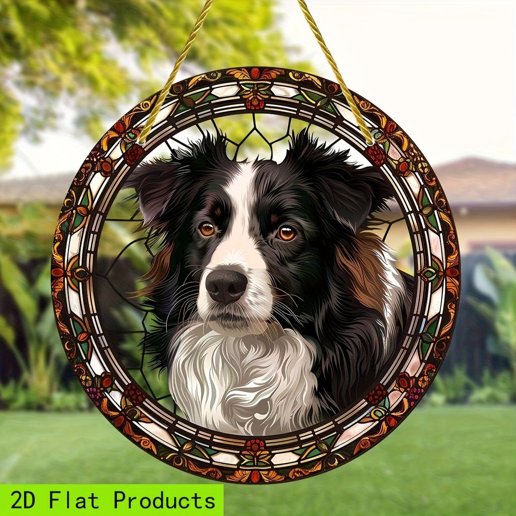 2D flache Acryl-Hundedekoration, Keine Batterien/Strom erforderlich, Einzigartige Innen-/Außendekoration, Mehrzweck-Traditionsstil,