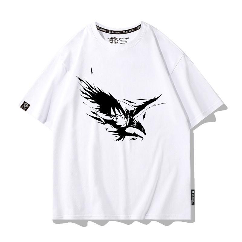 White Japanese Cartoon Childrens Tshirt Naruto Anime Pure Cotton Printed Parentchild Clothes Summer New Casual Tshirt