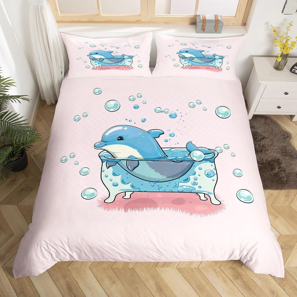 Bubble Duvet Cover Sets For Kids Boys Girls Queen King Lightweight Quilt Cover Underwater Themed Bedding Set Room Decor No Quilt