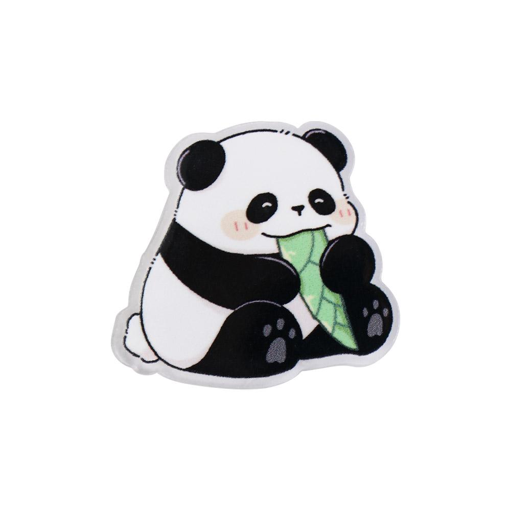 Fashion Panda Acrylic Panda Pin Cute Bear Flower Panda Brooch Cartoon Breastpin Animal Badge Unisex