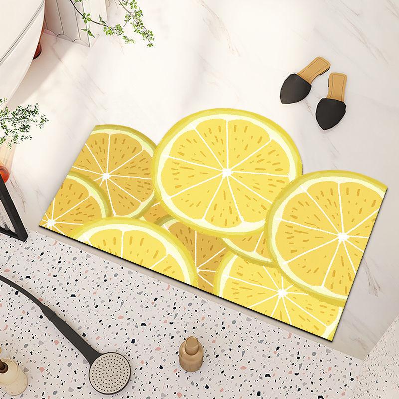 

Красочные Лимонные Цветы Вишни Цветочные Узоры Диатомовая Грязь Подушка Туалетный Коврик Lemon,40x60cm