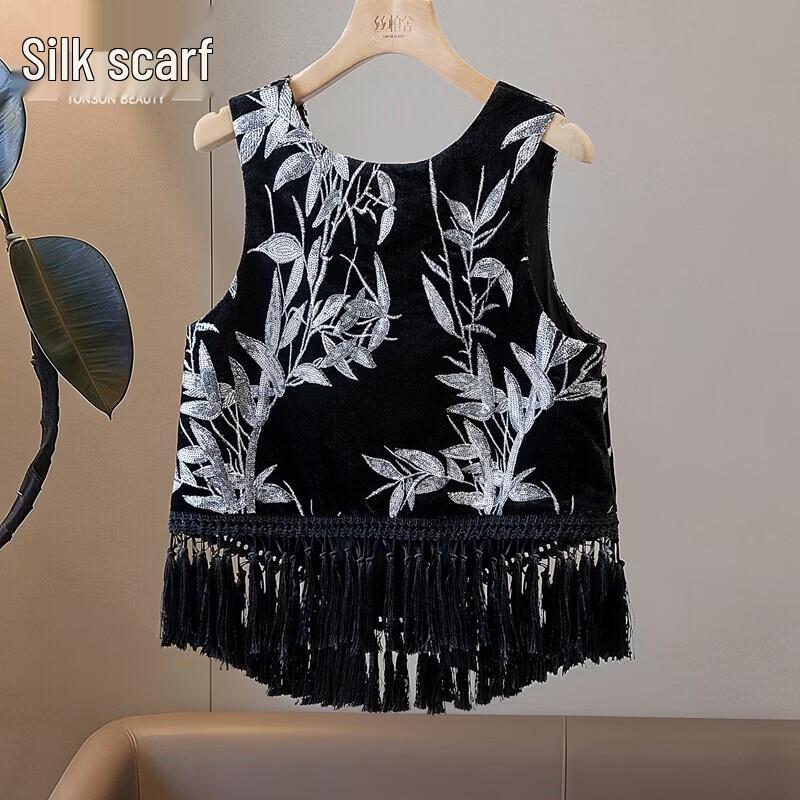 

Women s Vintage Tassel Lace Sleeveless Blouse S