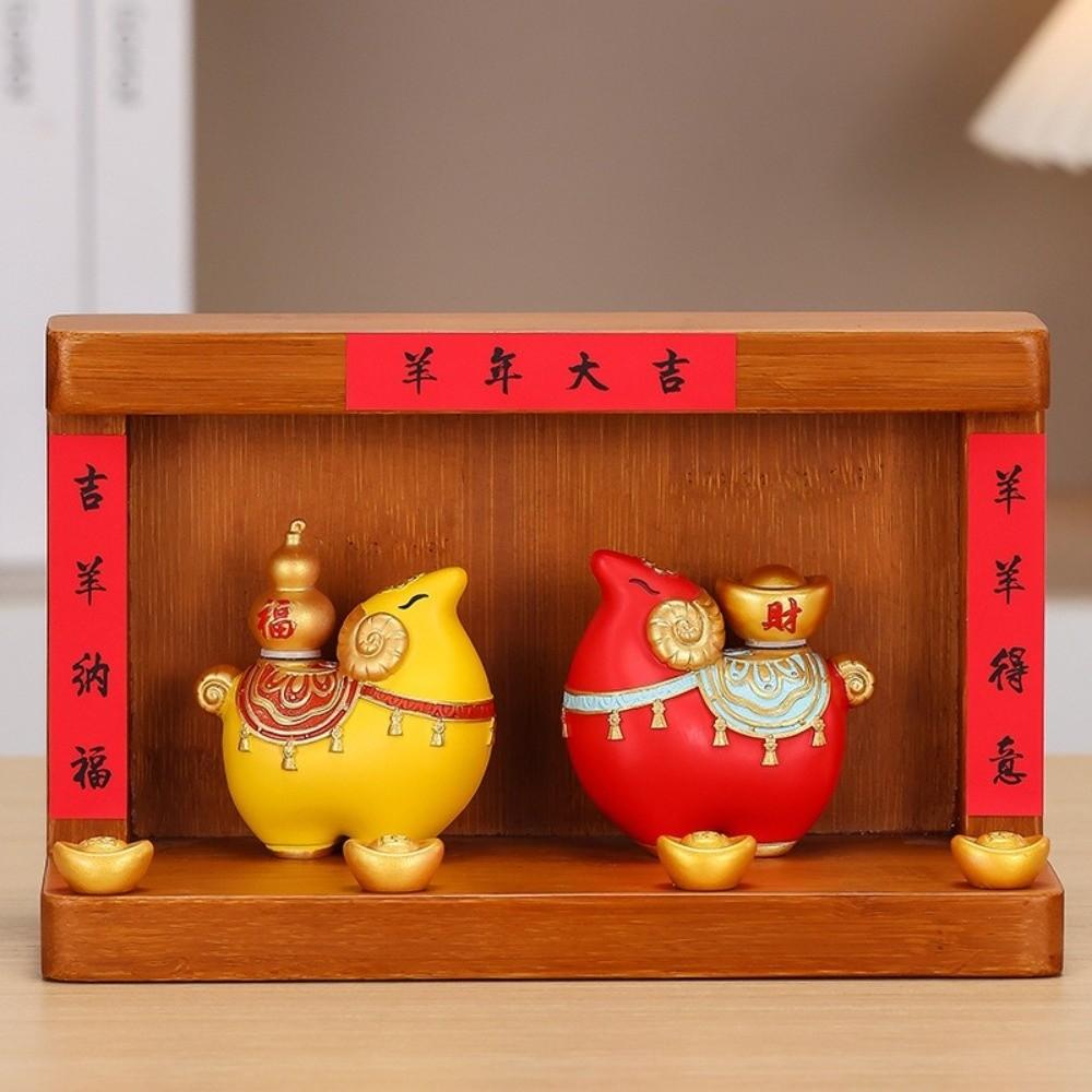 Traditional Zodiac Goat Figurine Chinese Style Lucky Sheep Decor Goat Shrine Ornament  Workstations